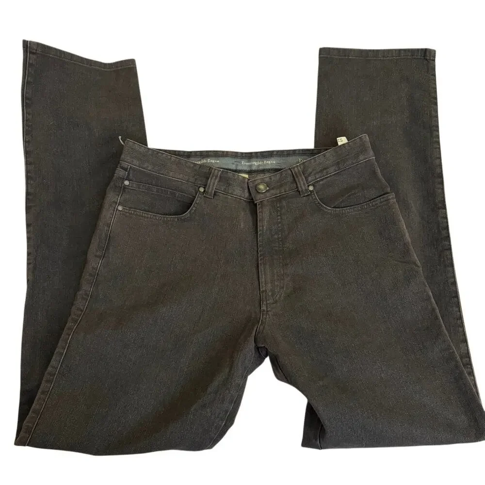 Ermenegildo Zegna Mens Pants Tailored Fit Straight Leg Jeans Size 34 NWT Stained